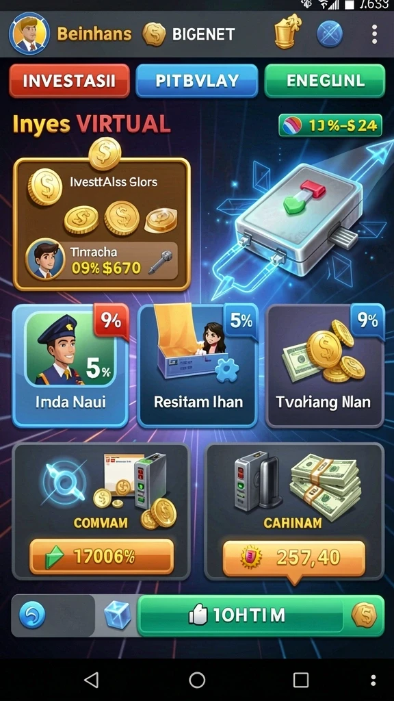 Tampilan karakter yang unik dan berwarna-warni dalam permainan.