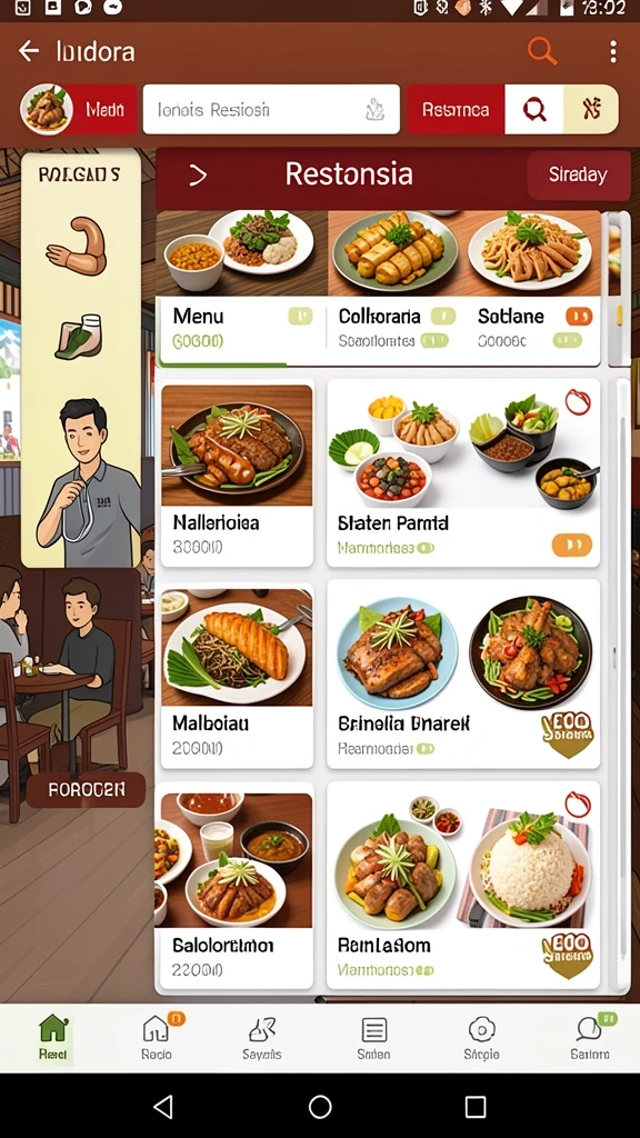 Tampilan menu utama yang menarik dan user-friendly.
