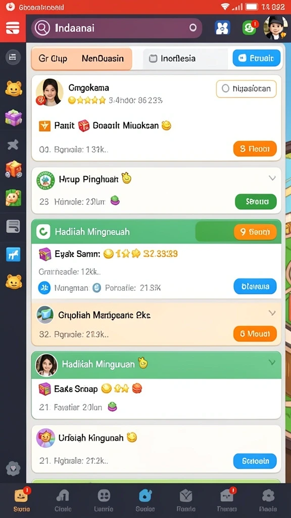 Screenshot menunjukkan mode permainan yang berbeda dan menarik.