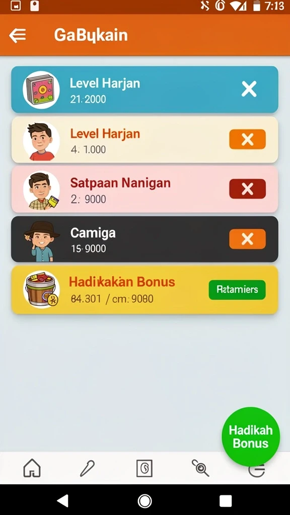 Sistem reward menarik untuk setiap pencapaian.