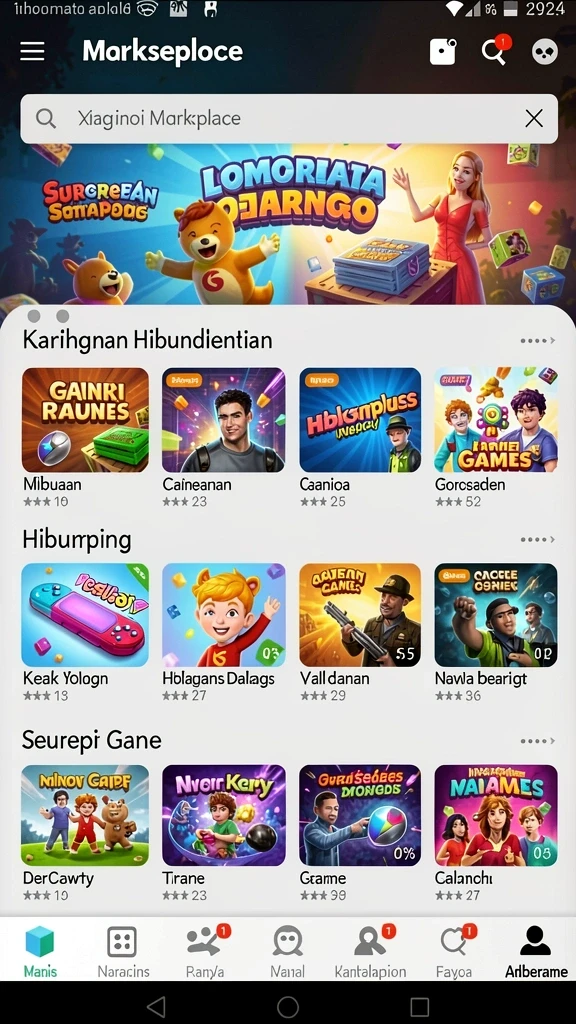 Tampilan awal permainan yang memikat dan interaktif.